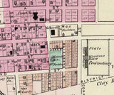 1877 Map of Moundsville Marshall County West Virginia