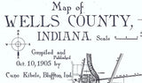 1905 Farm Line Map of Wells County Indiana