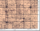 1905 Farm Line Map of Wells County Indiana