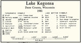 1981 Map of Lake Kegonsa Dane County Wisconsin