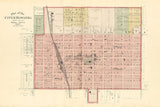 1887 Town Map of Hiawatha Brown County Kansas