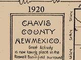 1920 Oil Field Map of Chavis County New Mexico