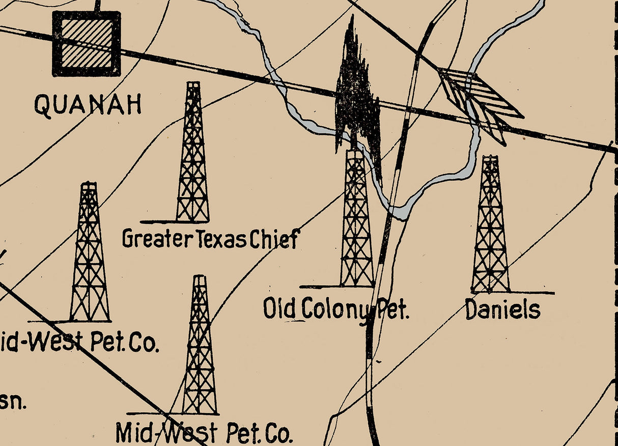 1920 Oil Field Map of Hardeman County Texas