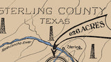 1920 Oil Field Map of Sterling County Texas