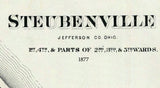 1877 Map of Steubenville Jefferson County Ohio