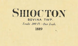 1889 Town Map of Shiocton Outagamie County Wisconsin