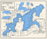 1940 Map of Shishebogama Lake Oneida and Vilas County Wisconsin