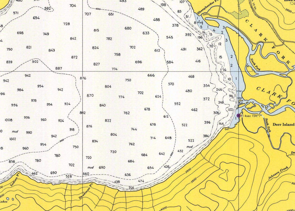 1965 Nautical Chart of Lake Pend Oreille Idaho