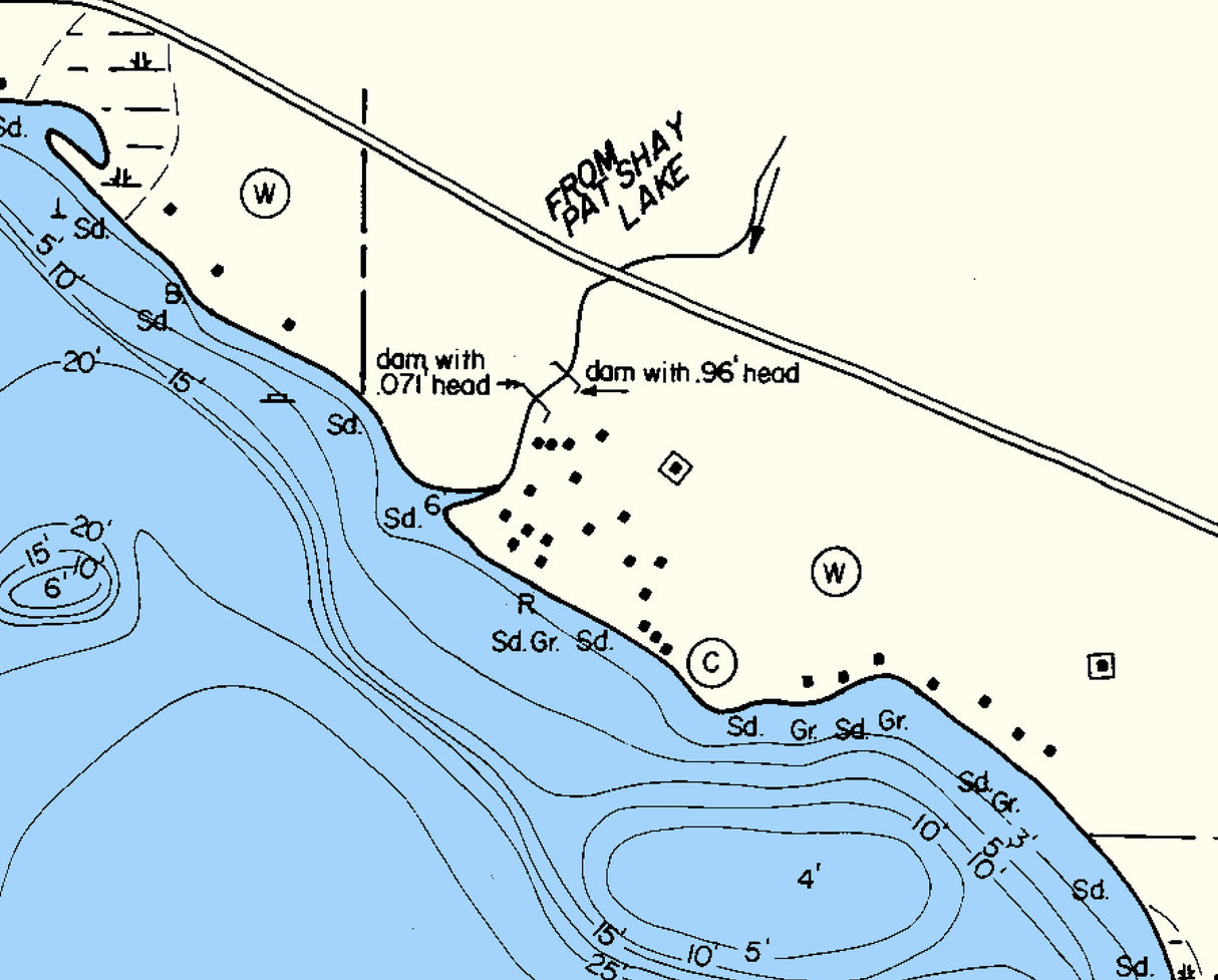 1967 Map of Sevenmile Lake Oneida and Forest County Wisconsin