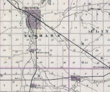 1876 Map of Elkhart County Indiana