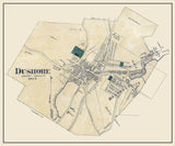 1872 Town Map of Dushore Sullivan County Pennsylvania