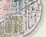 1877 Town Map of Marietta Washington County Ohio