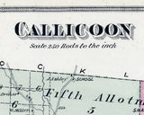 1875 Map of Callicoon Township Sullivan County New York