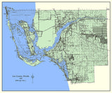 1980 Map of Lee County Florida Fort Myers