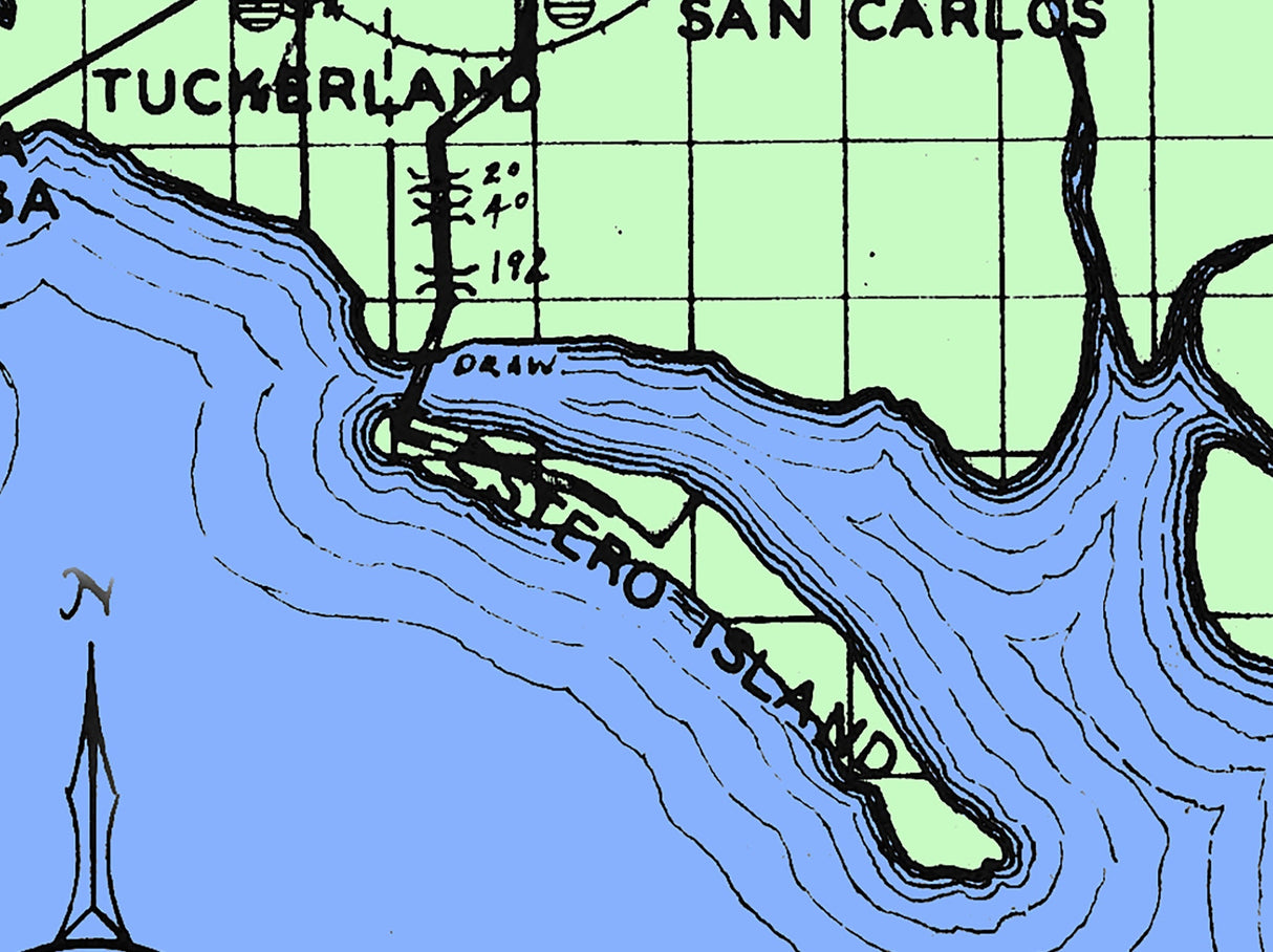 1935 Map of Lee County Florida Fort Myers