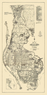 1925 Map of Pinellas County Florida Tampa Bay Clearwater