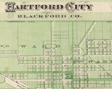 1876 Map of Blackford County Indiana Hartford City