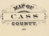 1876 Map of Cass County Indiana