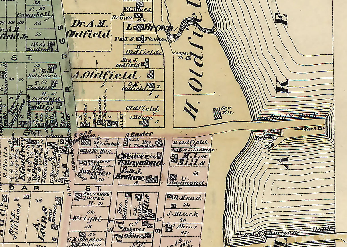 1876 Map of Port Sanilac Michigan