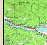 1982 Map of Lake Lure North Carolina Chimney Rock