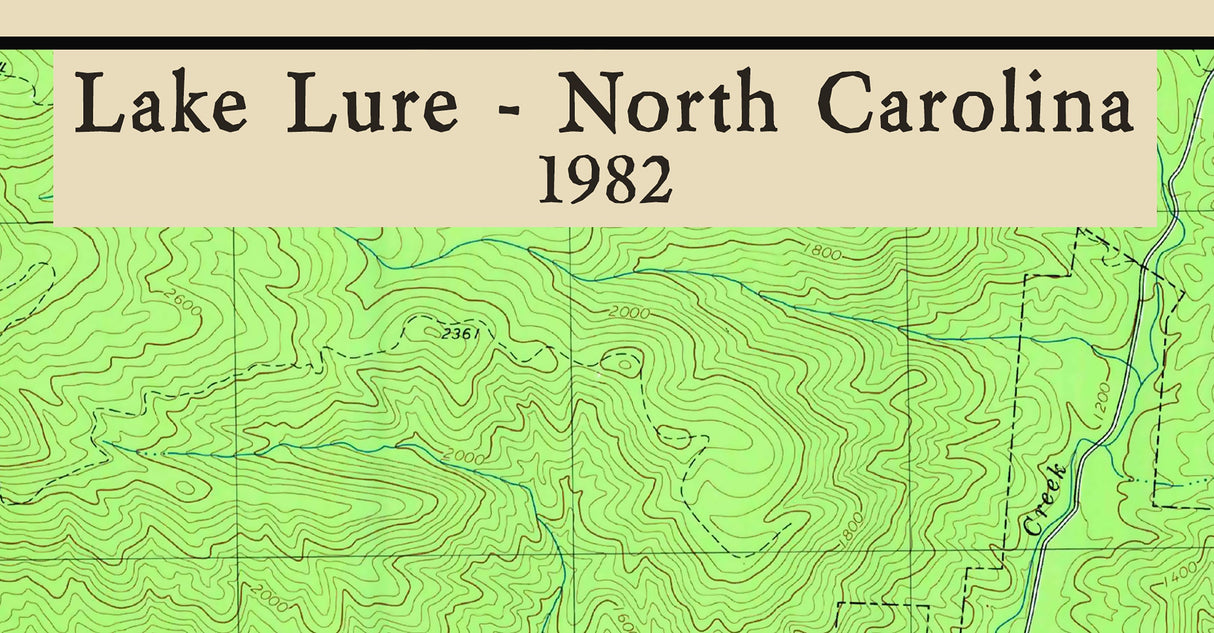 1982 Map of Lake Lure North Carolina Chimney Rock