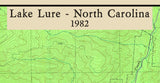1982 Map of Lake Lure North Carolina Chimney Rock