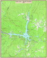 1982 Map of Lake Lure North Carolina Chimney Rock