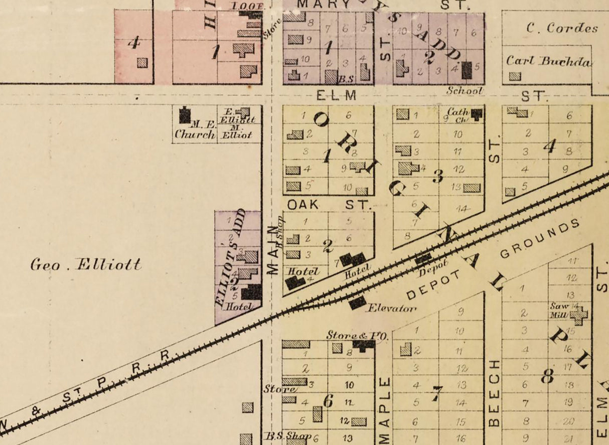 1889 Town Map of Middleburg Outagamie County Wisconsin
