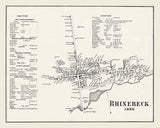 1858 Town Map of Rhinebeck Dutchess County New York