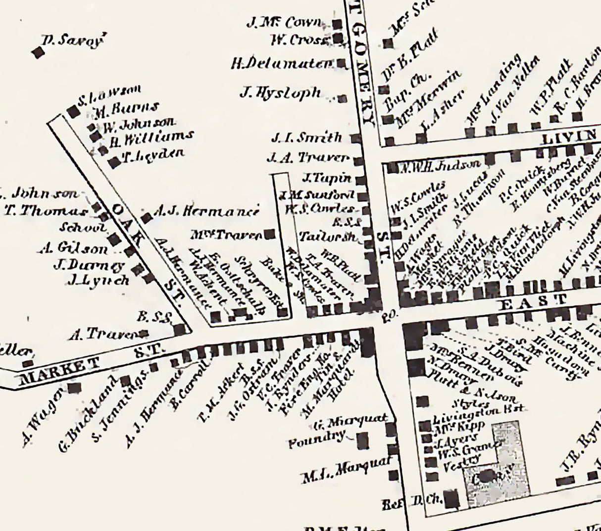 1858 Town Map of Rhinebeck Dutchess County New York