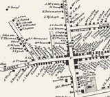 1858 Town Map of Rhinebeck Dutchess County New York