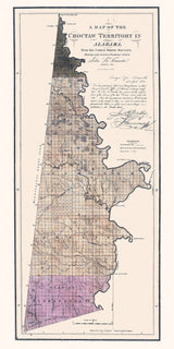 1933 Map of Choctaw Territory Alabama