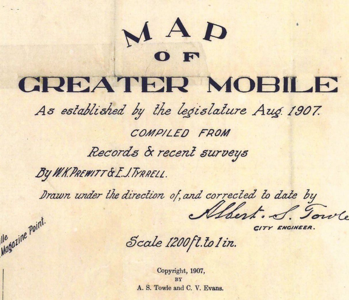 1907 Map of Mobile Alabama