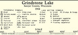 1964 Map of Grindstone Lake Sawyer County Wisconsin