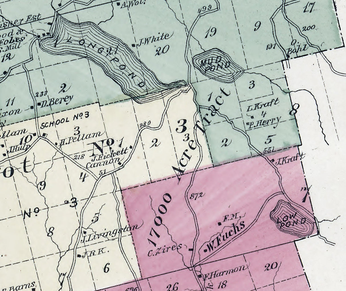 1875 Map of Fremont Township Sullivan County New York