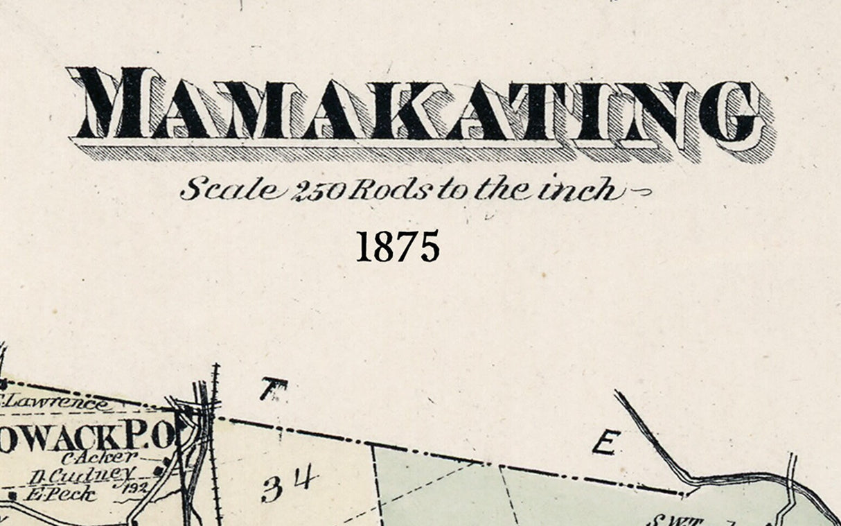 1875 Map of Mamakating Township Sullivan County New York