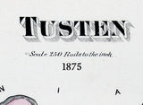 1875 Map of Tusten Township Sullivan County New York