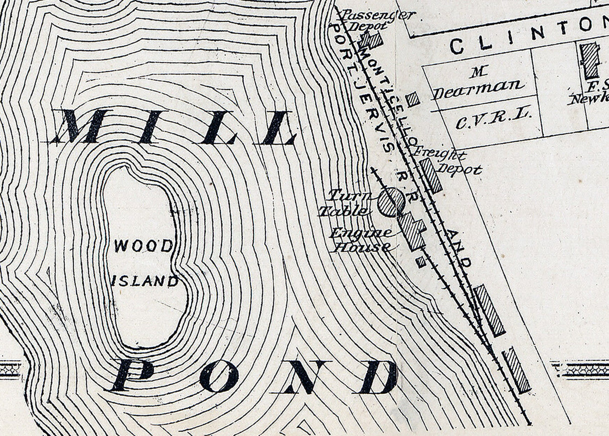 1875 Town Map of Monticello Sullivan County New York