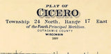1889 Map of Cicero Township Outagamie County Wisconsin