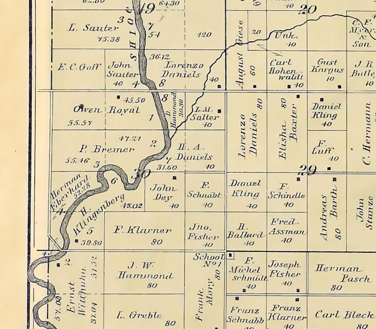 1889 Map of Cicero Township Outagamie County Wisconsin