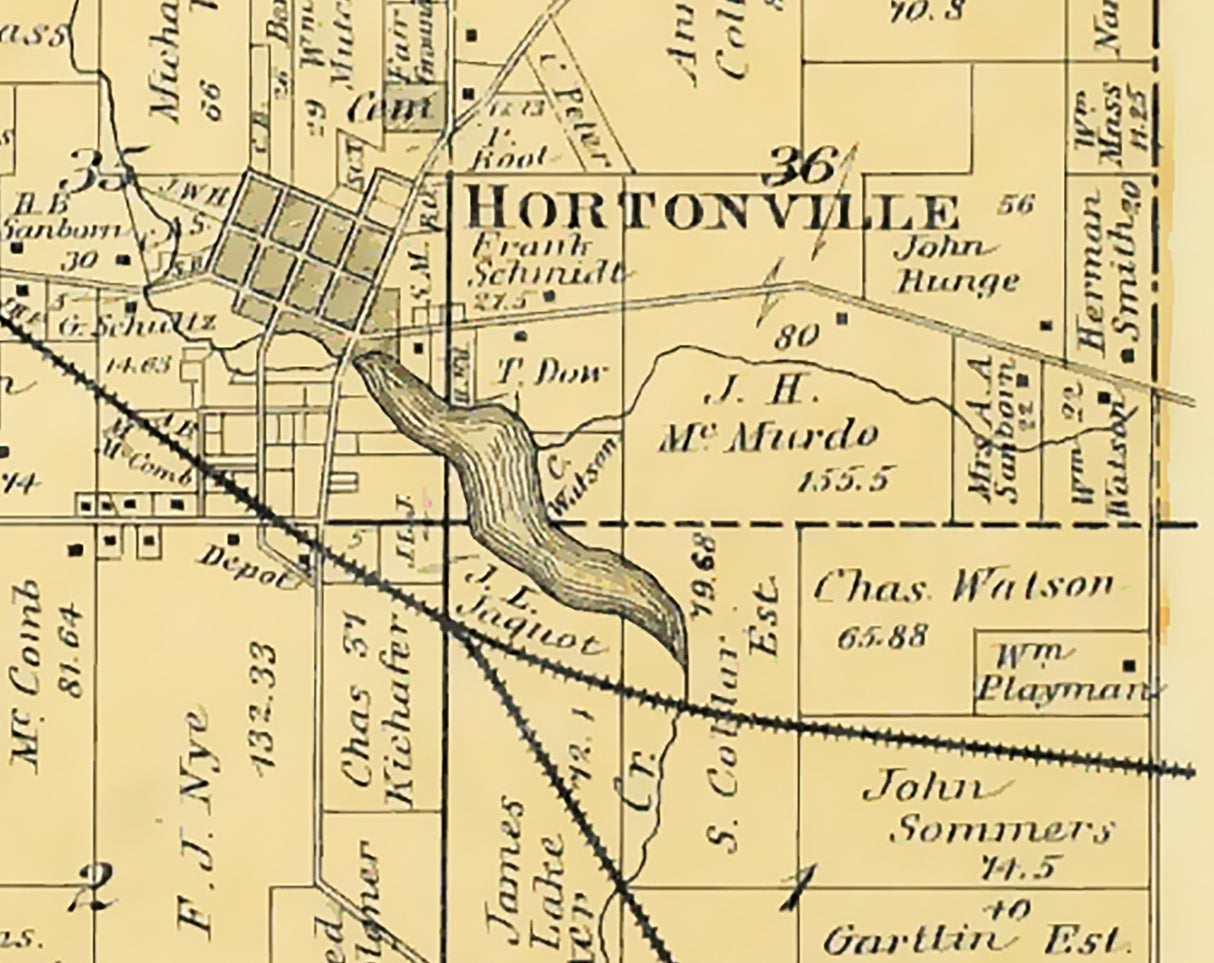1889 Map of Hortonia Township Outagamie County Wisconsin