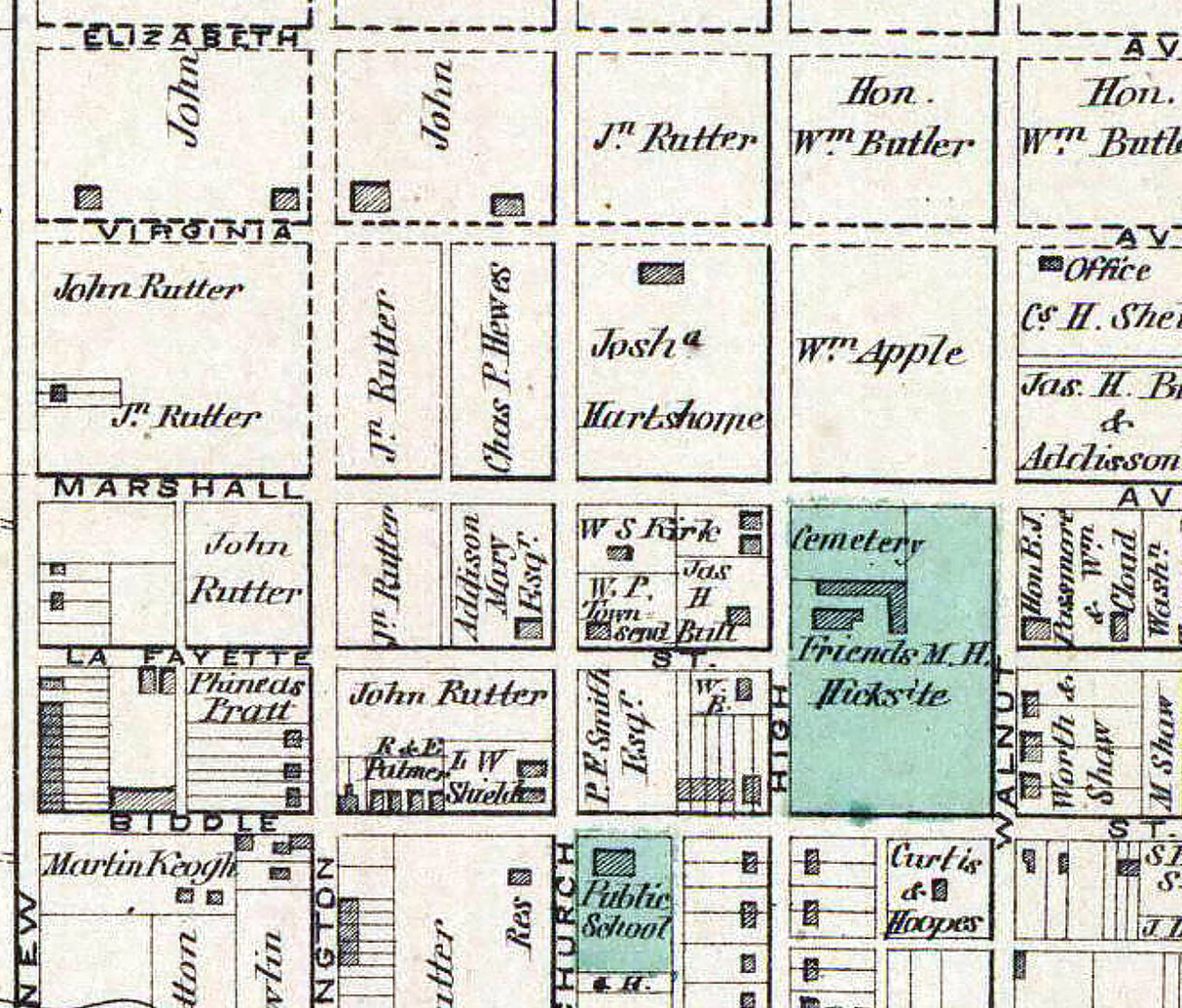 1873 Town Map of West Chester Chester County Pennsylvania