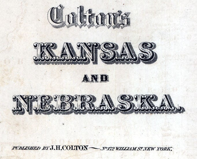 1858 Map of Kansas and Nebraska Showing Railroads Roads and Towns