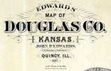 1887 Farm Line Map of Douglas County Kansas