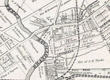 1873 Town Map of Downingtown Chester County Pennsylvania