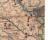 1864 Map of Fairfax County Virginia and Parts of Loudoun and Prince William County