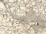 1882 Map of Washington DC and Vicinity Fairfax County Prince George County