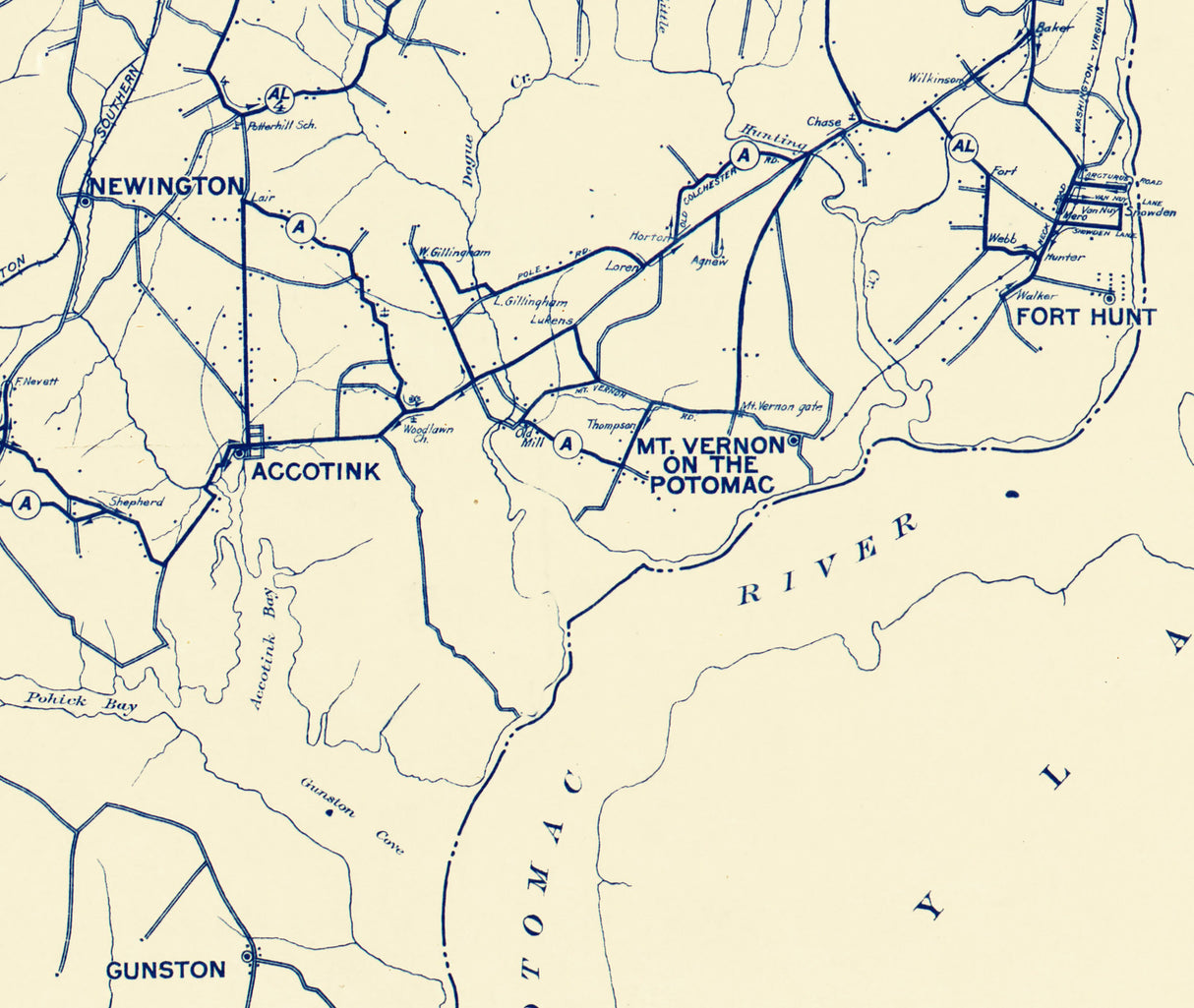 1912 Map of Fairfax County Virginia