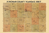 1887 Farm Line Map of Kingman County Kansas