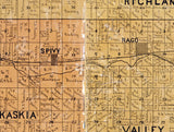 1887 Farm Line Map of Kingman County Kansas